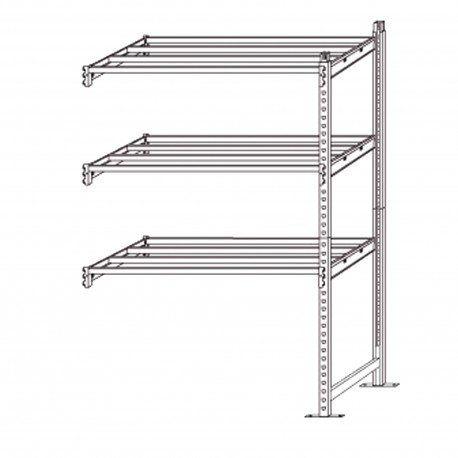 Scaffale Rang'Eco180 - modulo aggiunta - 5 ripiani - portata ripiano 180 kg - 100 x 35 x 200 cm - acciaio - grigio/blu -