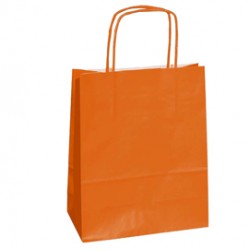 Shopper Twisted - maniglie cordino - 26 x 11 x 35 cm - carta kraft - arancio - Mainetti Bags - conf. 25 pezzi