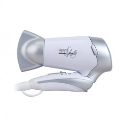 Asciugacapelli da viaggio Handy Style - 17x7x21,5 cm - 1200 W - 115/230 V - bianco/grigio - Melchioni family