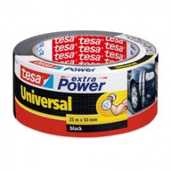Nastro adesivo Extra Power Universal - 50 mm x 25 m - tela plastificata - nero - Tesa