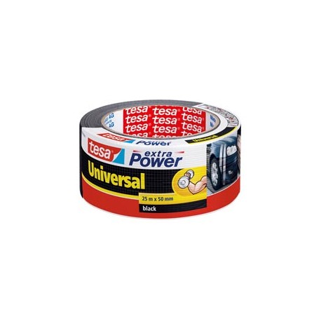 Nastro adesivo Extra Power Universal - 50 mm x 25 m - tela plastificata - nero - Tesa