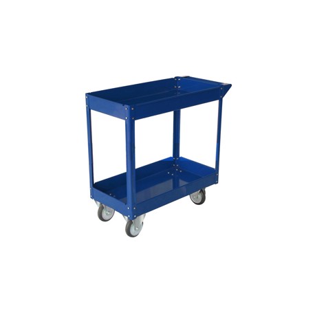 Carrello da lavoro - 2 ripiani - 84 x 41 x 82 cm - portata max 100 kg - acciaio verniciato - blu - Serena Group