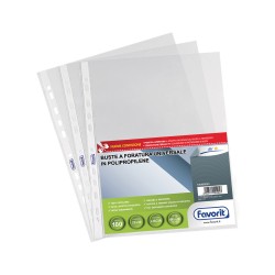 Buste forate Special PP - Air - liscio - 22 x 30 cm - trasparente - Favorit - conf. 100 pezzi