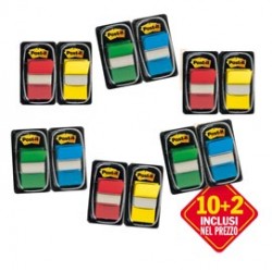 Segnapagina Post-it Index Medium - 680 - 4 colori classici - Post-it - Value pack 10+2 (dispenser da 50 segnapagina cias