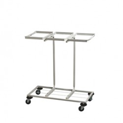 Carrello mobile Triflux - 83,3x36x90 cm - con ruote - 3 portasacco da 100 L ciascuno - acciaio - Medial International