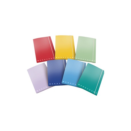 Cartella 3 lembi con elastico Monocromo - A4 - dorso 1,2 cm - colori assortiti - Pigna