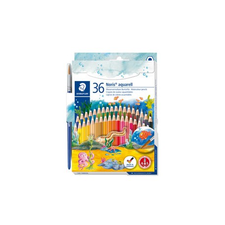 Matite colorate Noris aquarell 144 - colori assortiti - Staedtler - astuccio 36 pezzi