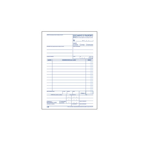 Documento di trasporto - 150 x 225mm - 50 x 3 copie - BM