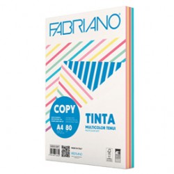 Carta Fabriano Colore - A4 - 80 gr - mix 5 colori tenui - Fabriano - conf. 250 fogli