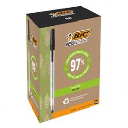 Penna a sfera con cappuccio ECOlutions - punta 1,0mm - nero  - Bic  - conf. 60 pezzi