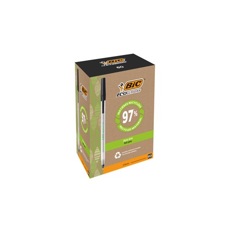 Penna a sfera con cappuccio ECOlutions - punta 1,0mm - nero  - Bic  - conf. 60 pezzi