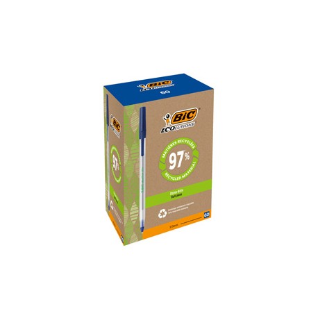 Penna a sfera con cappuccio ECOlutions - punta 1,0mm - blu  - Bic - conf. 60 pezzi