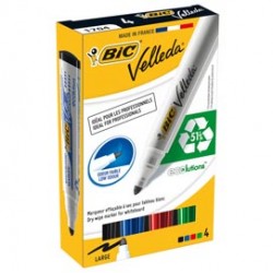 Marcatore Whiteboard Marker Velleda 1701 Recycled Bic - punta tonda 1,5mm - astuccio 4 colori  - Bic