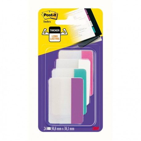 Segnapagina Post it® Index Strong - 686-PWAV - per archivio - 50,8 x 38,1 mm - rosa/bianco/turchese/viola - Post it® - c