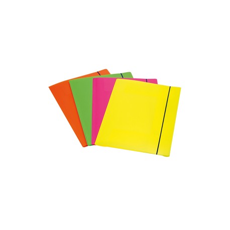 Cartellina 3 lembi Shocking File - con elastico - 25,5x35,5 cm - colori fluo assortiti - Fellowes