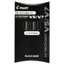Refill Hi Tecpoint V5/V7 ricaricabile - nero - Pilot - conf. 3 pezzi