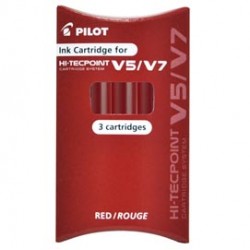 Refill Hi Tecpoint V5/V7 ricaricabile - rosso - Pilot  - conf. 3 pezzi
