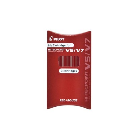 Refill Hi Tecpoint V5/V7 ricaricabile - rosso - Pilot  - conf. 3 pezzi