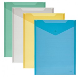 Busta con bottone - A4 verticale - PP - colori assortiti - Lebez