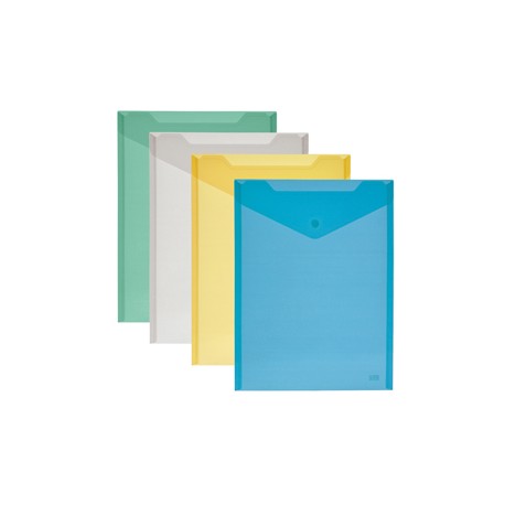 Busta con bottone - A4 verticale - PP - colori assortiti - Lebez