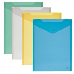 Busta con bottone - A5 verticale - PP - colori assortiti - Lebez