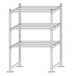 Scaffale Rang'Eco300 - modulo base - 3 ripiani - portata ripiano 300 kg - 100 x 60 x 200 cm - acciaio - grigio/blu - Pap