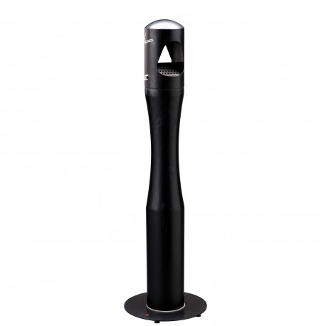 Posacenere da terra - a colonna - diametro 13 cm - H 101 cm - base 29 cm - inox - nero - Medial International