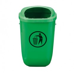 Cestino gettacarte Classic - da esterni - 40,4 x 34,8 x 74,5 cm - 50 L - PP - verde - Medial