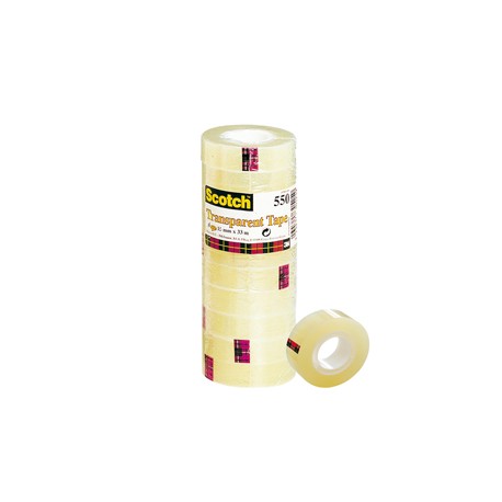 Nastro adesivo 550 - 19 mm x 33 m - PP - trasparente - Scotch - torre 8 rotoli