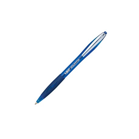 Penne a sfera a scatto Atlantis Soft  - punta 1,0mm - blu - clip in metallo - Bic - conf. 12 pezzi