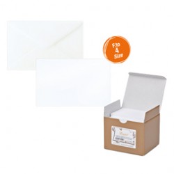 Scatola 100 biglietti + 100 buste - Bristol - bianco - 7,5 x 11,2 cm - Rex Sadoch