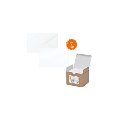 Scatola 100 biglietti + 100 buste - Bristol - bianco - 7,5 x 11,2 cm - Rex Sadoch