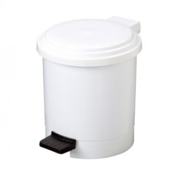 Pattumiera a pedale Ruf - PP - 6 L - diametro 22,5 cm - altezza 26,5 cm -  bianco - Medial
