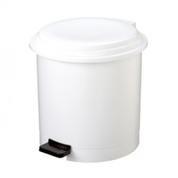 Pattumiera a pedale Ruf - diametro 27 cm - altezza 34 cm - 12 L - bianco - Medial