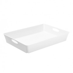 Vassoio multiuso Living Box - 37,5 x 26,6 cm - altezza 6 cm - bianco - Rotho