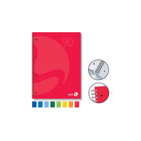 Quaderno Colors - A5 - 1 rigo - 60 fogli - 90gr - 4 fori microperforato - spiralato - BM