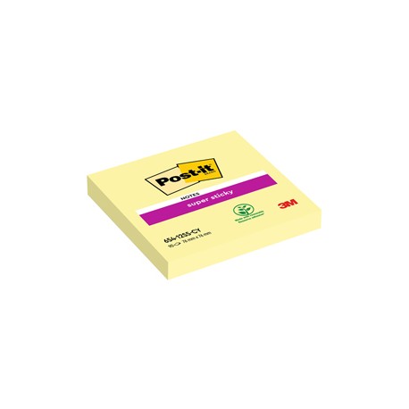 Blocco foglietti Super Sticky - 654-12SS-CY - 76 x 76 mm - giallo Canary™ - 90 fogli - Post it®