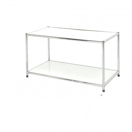 Libreria Easy System - 2 ripiani - acciaio cromato - 80x40x40,5 cm - bianco - Serena Group