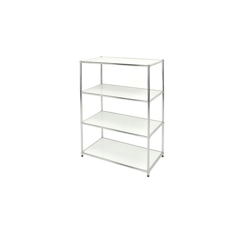 Libreria Easy System - 4 ripiani - acciaio cromato - 80x40x120 cm - bianco - Serena Group