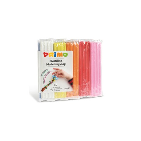 Panetto plastilina - 10 colori - 55gr - Primo