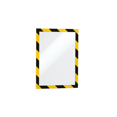 Cornice Duraframe Security - adesiva - pannello magnetico - A4  (21 x 29,7 cm) - giallo/nero - Durable