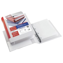 Raccoglitore personalizzabile Stelvio TI - 4 anelli a Q 80 mm - dorso 10 cm - 22x30 cm - bianco - Sei Rota