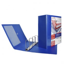 Raccoglitore personalizzabile Stelvio TI - 4 anelli a Q 80 mm - dorso 10 cm - 22x30 cm - blu - Sei Rota