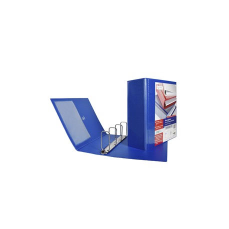 Raccoglitore personalizzabile Stelvio TI - 22 x 30 cm - 4 anelli a Q 80 mm - dorso 10 cm - blu - Sei Rota