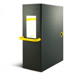 Scatola archivio Big Next - dorso 16 cm - 25 x 35 cm - nero/giallo - Sei Rota