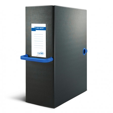 Scatola archivio Big Next - dorso 16 cm - 25 x 35 cm - nero/blu - Sei Rota