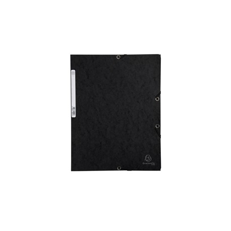 Cartella 3 lembi con elastico angolare - A4 - dorso 0,3 cm - cartoncino Lustrè - nero - Exacompta