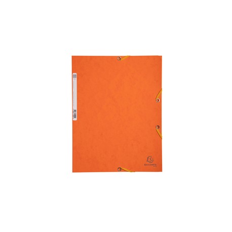 Cartellina con elastico - cartoncino lustrè - 3 lembi - 400 gr - 24x32 cm - arancio - Exacompta