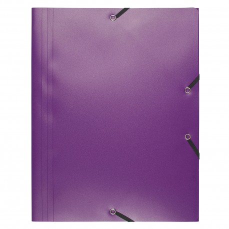 Cartella 3 lembi con elastico angolare - A4 - PP - viola - Exacompta