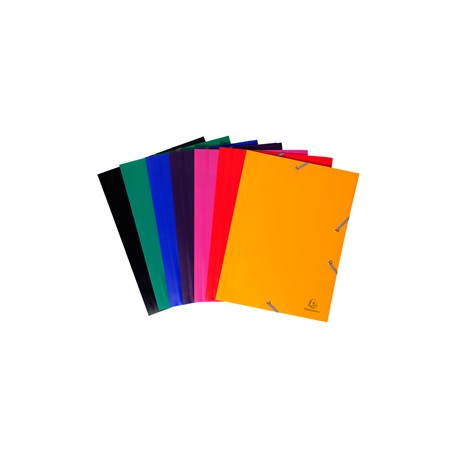 Cartella 3 lembi con elastico angolare - A4 - PP - fucsia - Exacompta